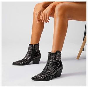 Sparkly black cowboy boots
